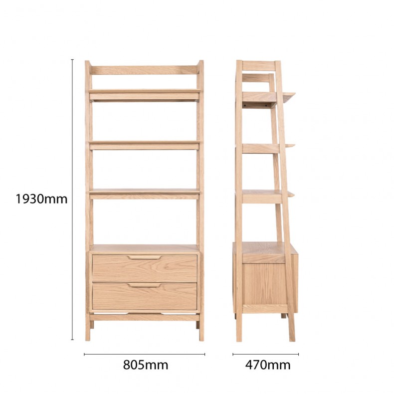 LN HOME: MID-CENTURY BOOKSHELF WITH DRAWERS