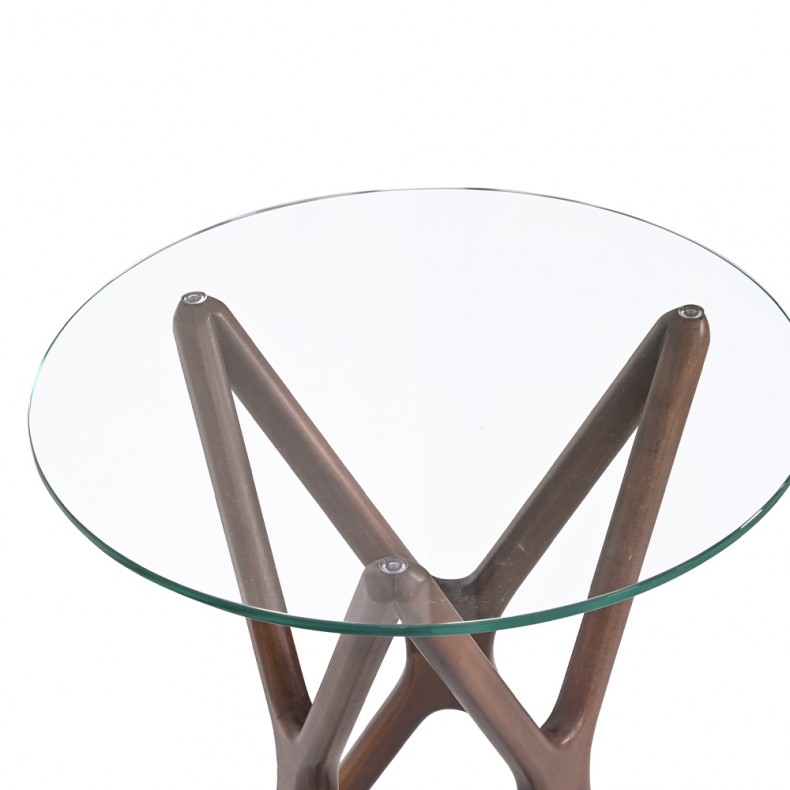 LN HOME: XXX TEMPERED GLASS TOP SIDE TABLE