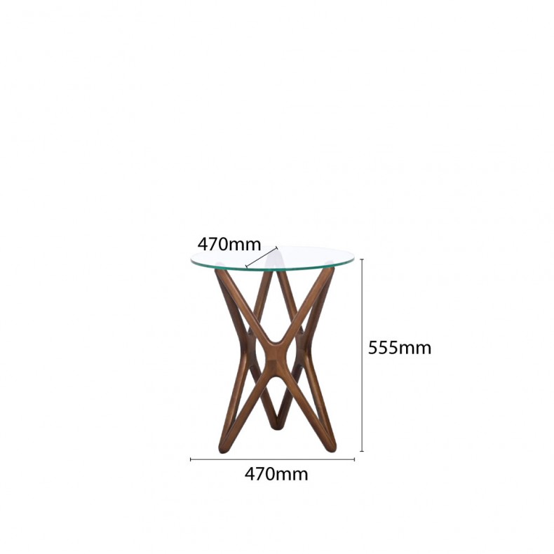LN HOME: XXX TEMPERED GLASS TOP SIDE TABLE