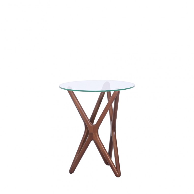 LN HOME: XXX TEMPERED GLASS TOP SIDE TABLE