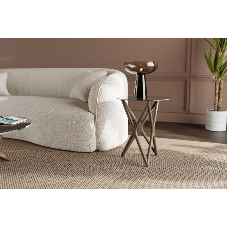 LN HOME: XXX TEMPERED GLASS TOP SIDE TABLE