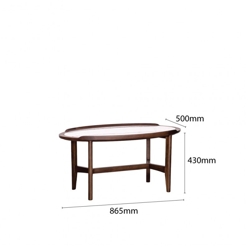 LN HOME: CINDI OVAL MARBLE TOP COFFEE TABLE