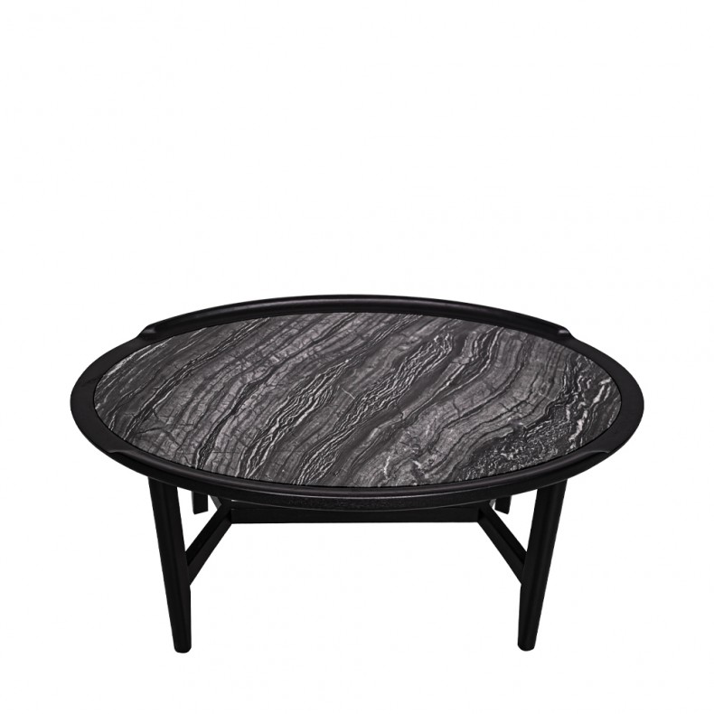 LN HOME: CINDI OVAL MARBLE TOP COFFEE TABLE