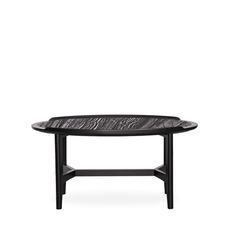 LN HOME: CINDI OVAL MARBLE TOP COFFEE TABLE