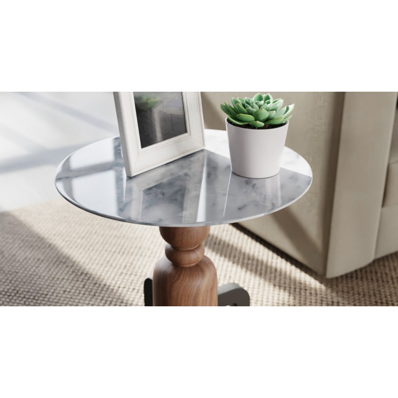 LN HOME: ATO MARBLE TOP SIDE TABLE