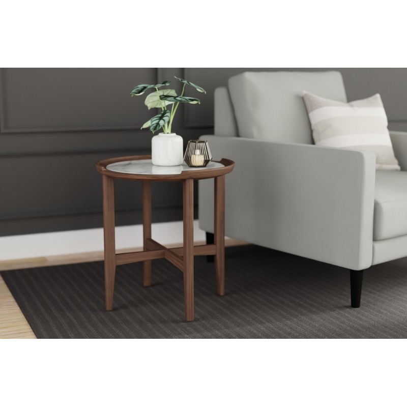 LN HOME: CINDI MARBLE TOP SIDE TABLE