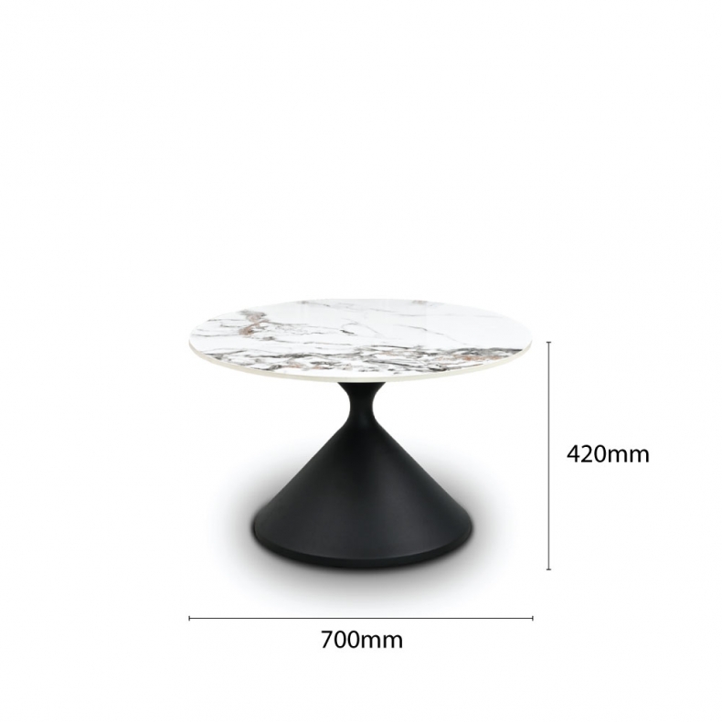SOLAR SINTERED STONE ROUND COFFEE TABLE