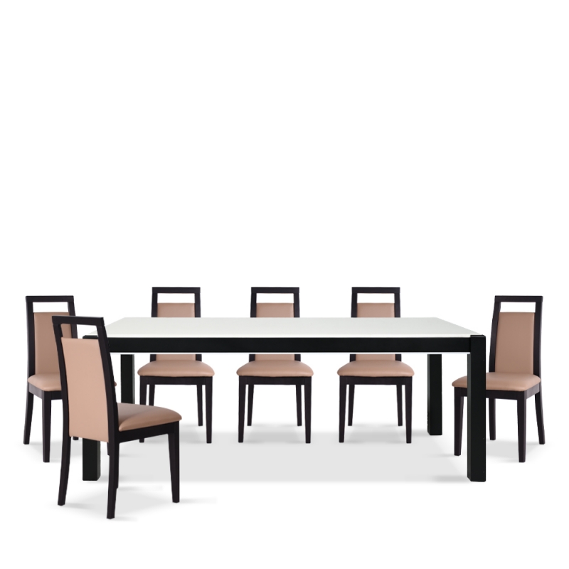 GEMINI-XL-LX DINING TABLE + ROLINO DINING CHAIRS