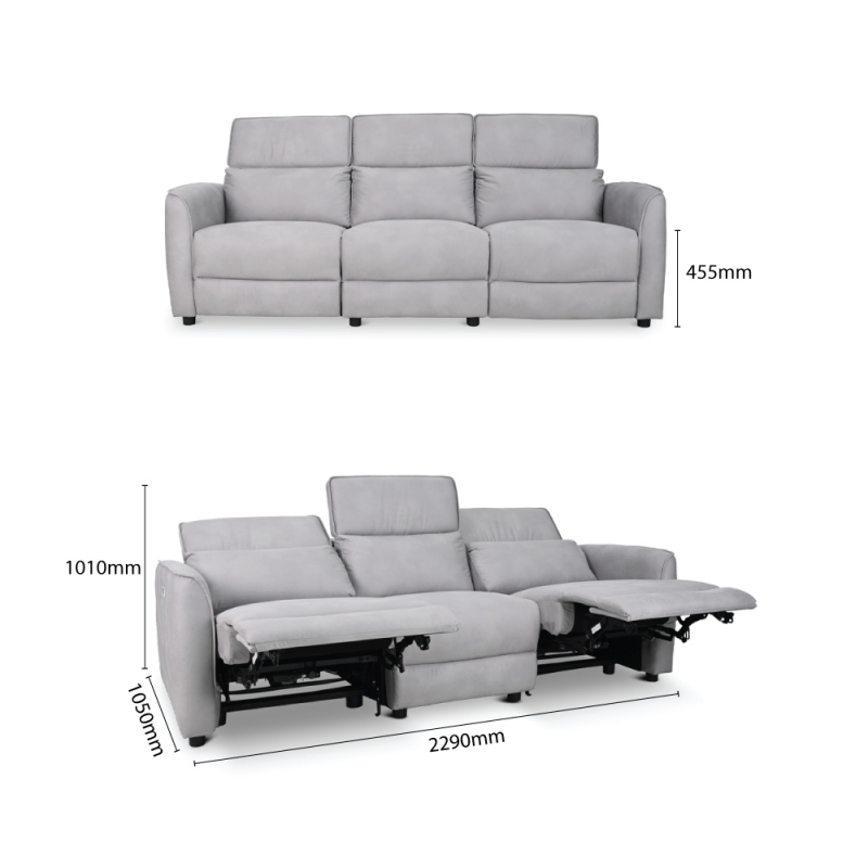 CHARTREUX 3 SEATER POWER RECLINERS SOFA