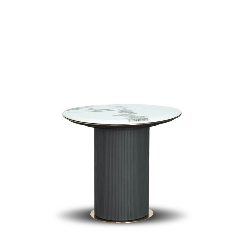 PALERMO ROUND END TABLE W/ MARBLE TOP