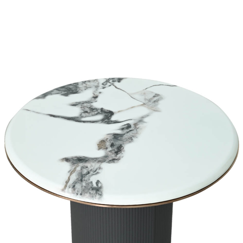 PALERMO ROUND END TABLE W/ MARBLE TOP