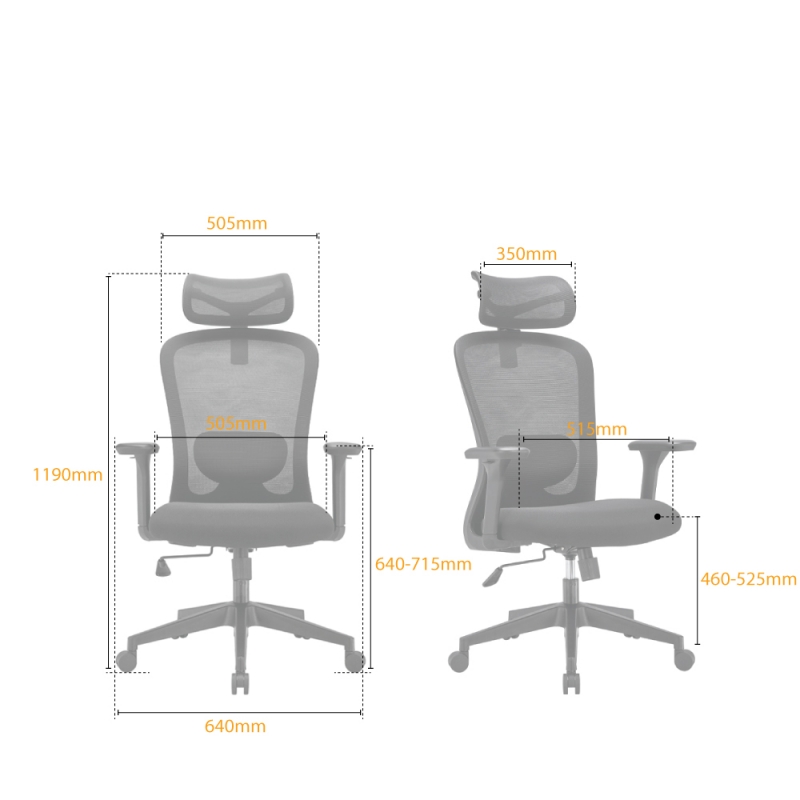 MIRRA EXECUTIVE OFFICE CHAIR WITH HEADREST