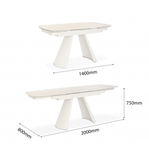 MASON EXTENDABLE SINTERED STONE DINING TABLE