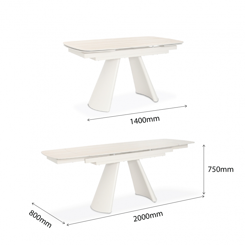 MASON EXTENDABLE SINTERED STONE DINING TABLE