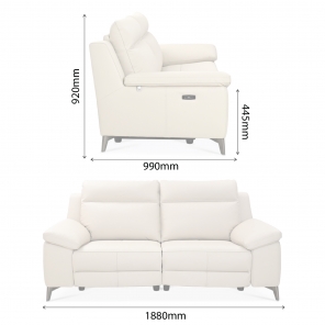 HANSEN 3 SEATER SOFA WITH 2 POWERED RECLINERS