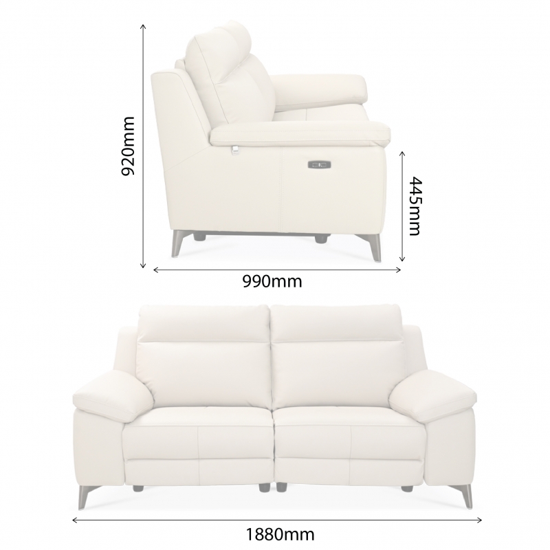 HANSEN 3 SEATER SOFA WITH 2 POWERED RECLINERS
