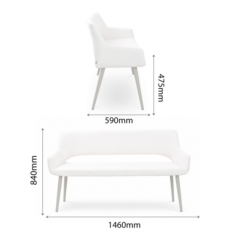 JOKER LONG BENCH WITH BACKREST