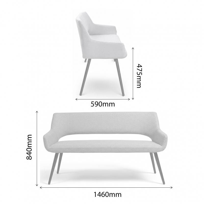 JOKER LONG BENCH WITH BACKREST
