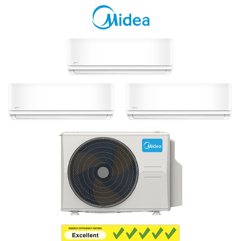 MIDEA AVIGATOR SERIES SYSTEM 3 MULTI SPLIT AIRCON 2×9000BTU , 1×12000BTU - MEZID-09, MEZID-12 & MEZ-3M28E