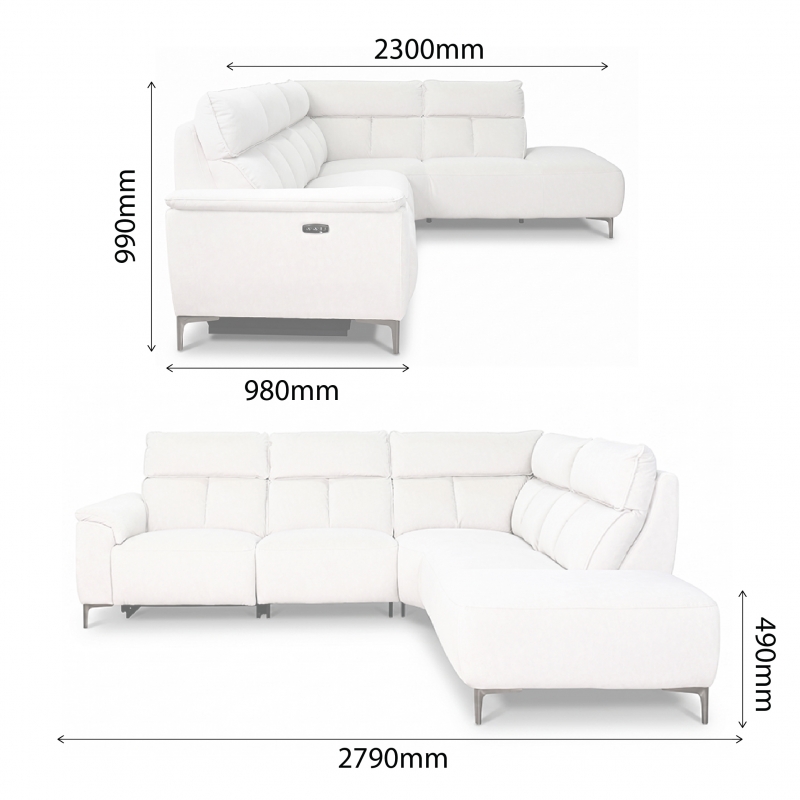LORITA L-SHAPED SOFA WITH 1 POWERED RECLINER