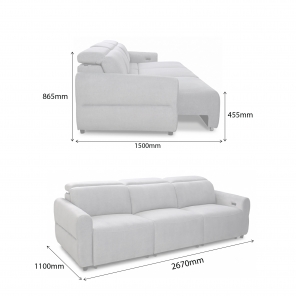 MASON 3 SEATER ELECTRIC SLIDER SOFA