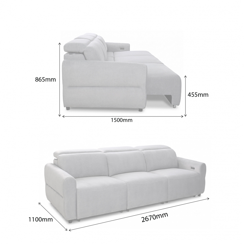 MASON 3 SEATER ELECTRIC SLIDER SOFA