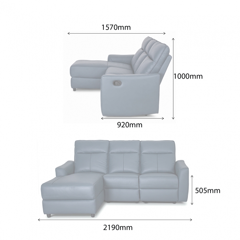 COLLIN-N L-SHAPED SOFA WITH 1 RECLINER