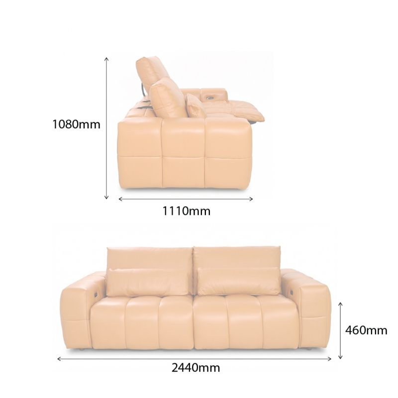 SOLAR 3 SEATER POWERED RECLINERS SOFA