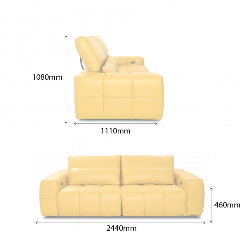SOLAR 3 SEATER POWERED RECLINERS SOFA