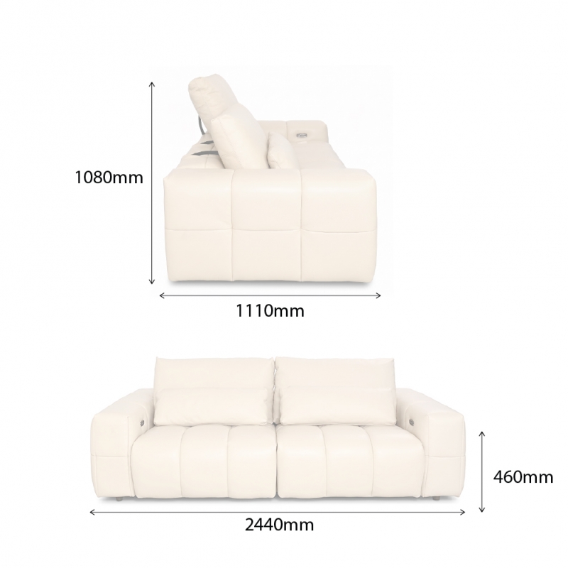 SOLAR 3 SEATER POWERED RECLINERS SOFA
