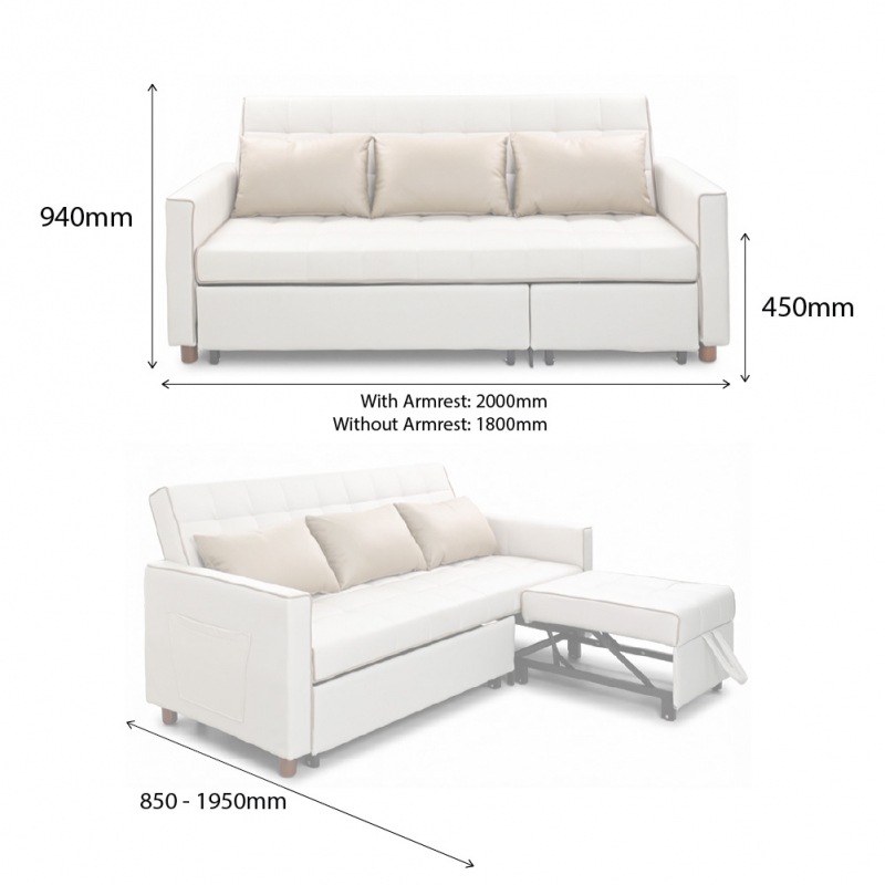MERYL 3 SEATER SOFA BED
