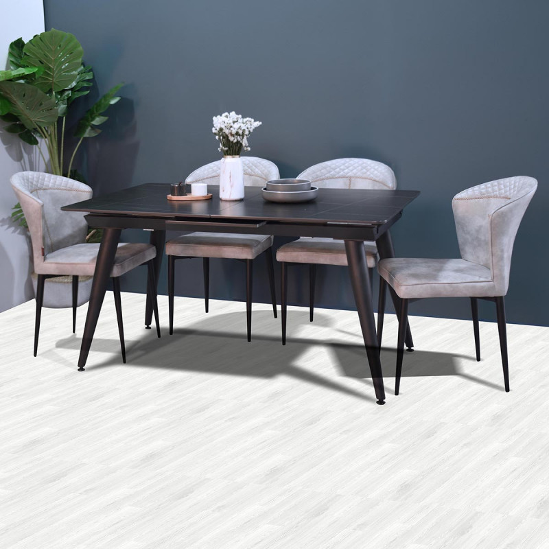 ONYX-X-N SINTERED STONE TOP EXTENDABLE DINING TABLE