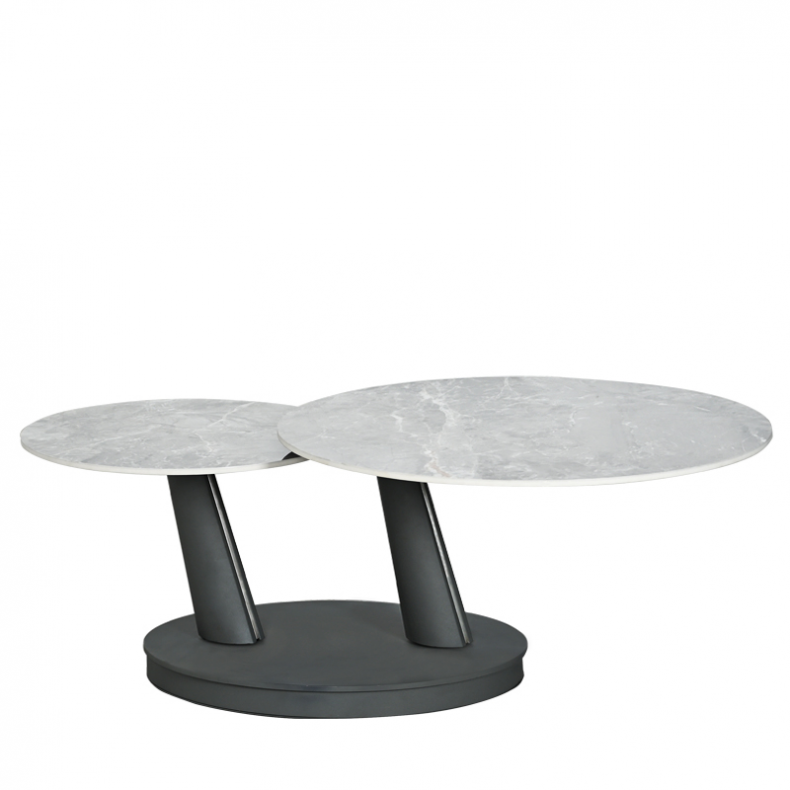 ODIN SWIVEL COFFEE TABLE W/ STONE TOP