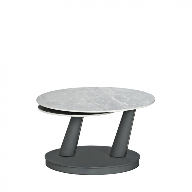 ODIN SWIVEL COFFEE TABLE W/ STONE TOP