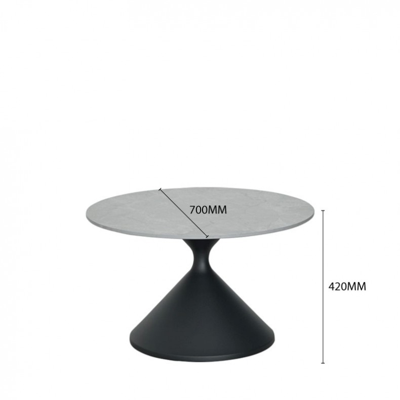 SOLAR SINTERED STONE ROUND COFFEE TABLE