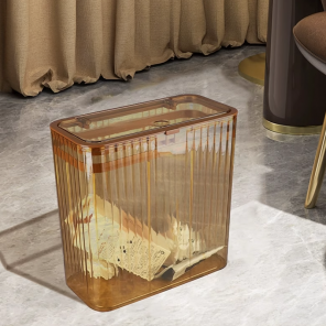 TRANSPARENT COVERED BIN 10L