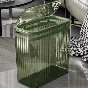 TRANSPARENT COVERED BIN 10L