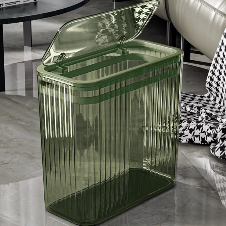 TRANSPARENT COVERED BIN 10L