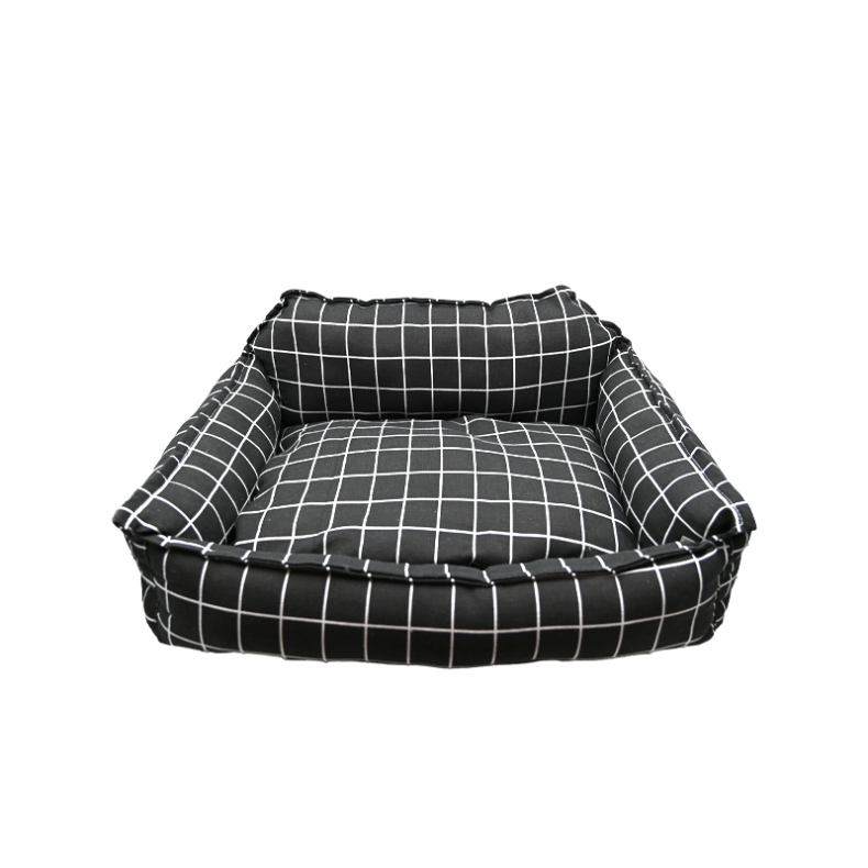 PT CHECKERED PET SOFA - BLACK