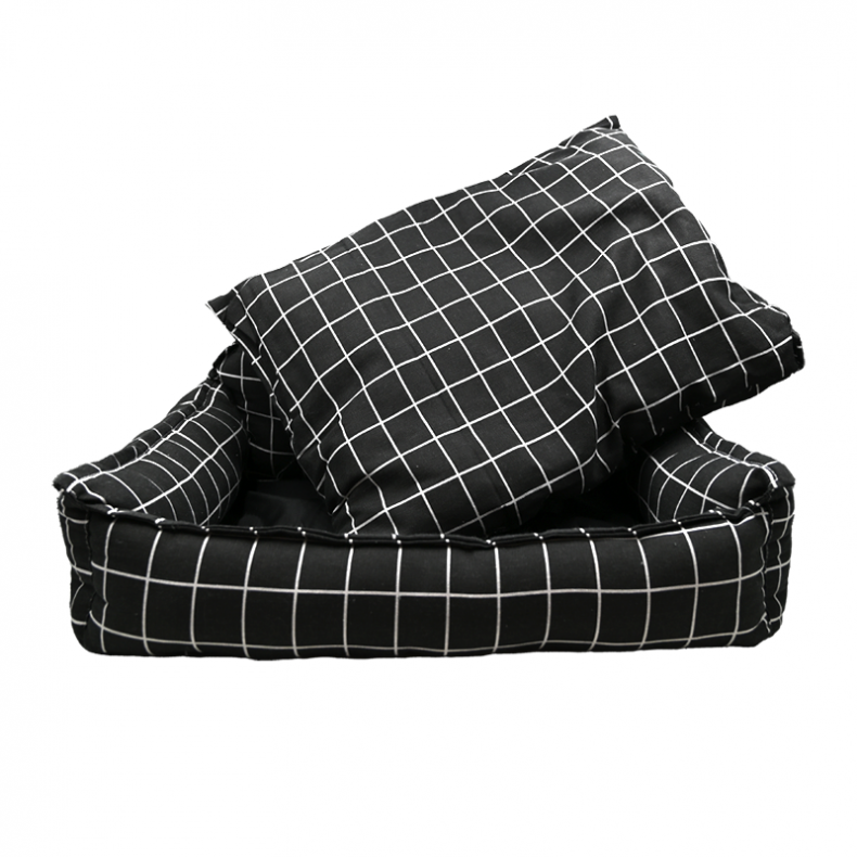 PT CHECKERED PET SOFA - BLACK
