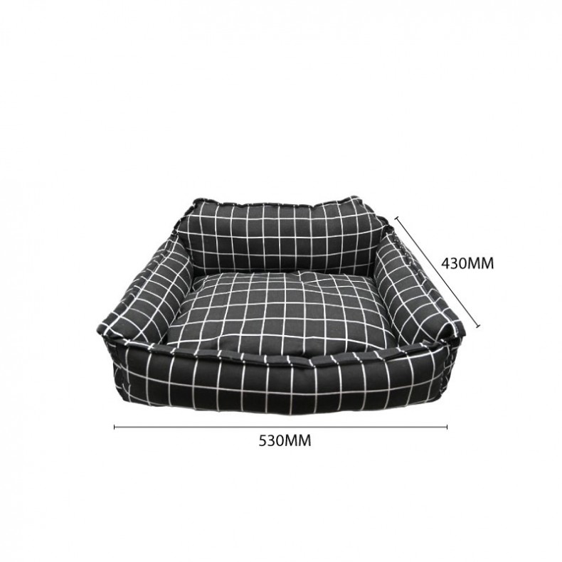 PT CHECKERED PET SOFA - BLACK