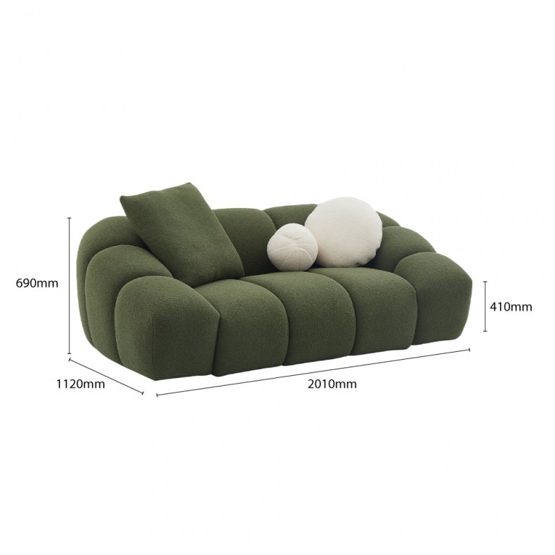 PLUSH FUN LOUNGE - 2 SEATER SOFA W/ 3 TCS