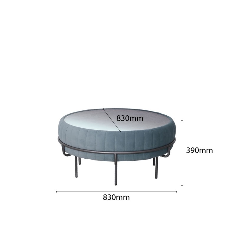 FICUS ROUND COFFEE TABLE W/ GLASS TOP