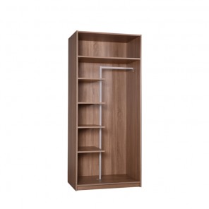 RENEE 2 DOORS WARDROBE CARCASS WITH SHELVES & METAL BAR (2A)