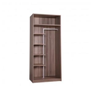 RENEE 2 DOORS WARDROBE CARCASS WITH SHELVES & METAL BAR (2A)