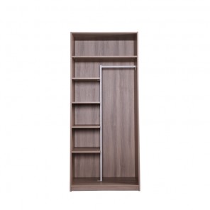 RENEE 2 DOORS WARDROBE CARCASS WITH SHELVES & METAL BAR (2A)