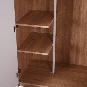 RENEE 2 DOORS WARDROBE CARCASS WITH SHELVES & METAL BAR (2A)