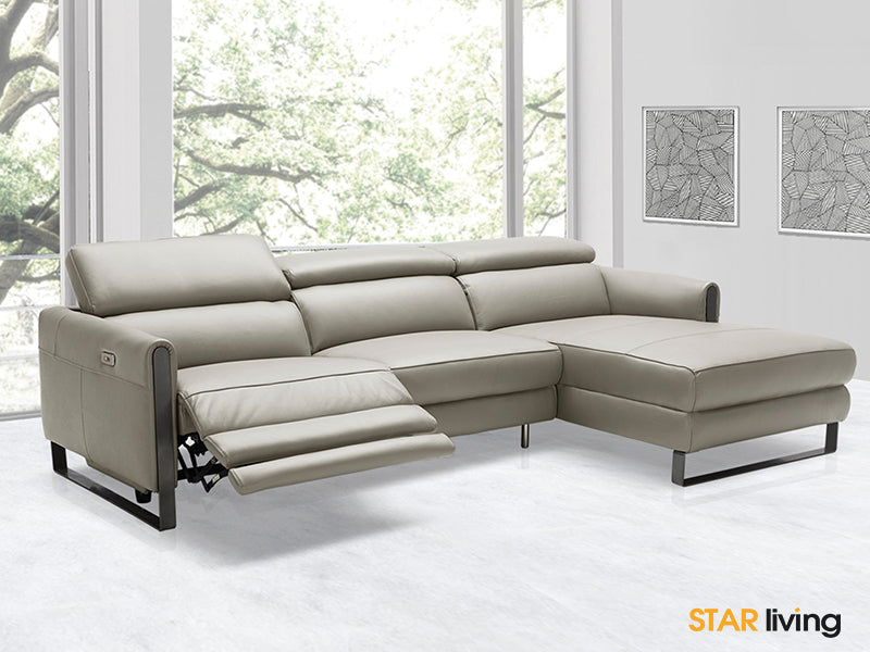 DENNIS Leather Sofa with L-Shape