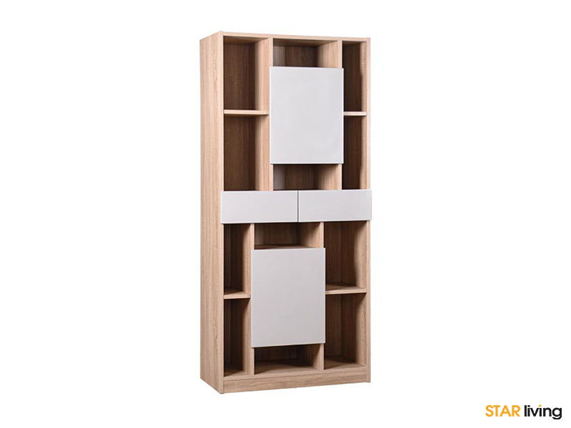 Modern Bookshelf with Storage Cabinet