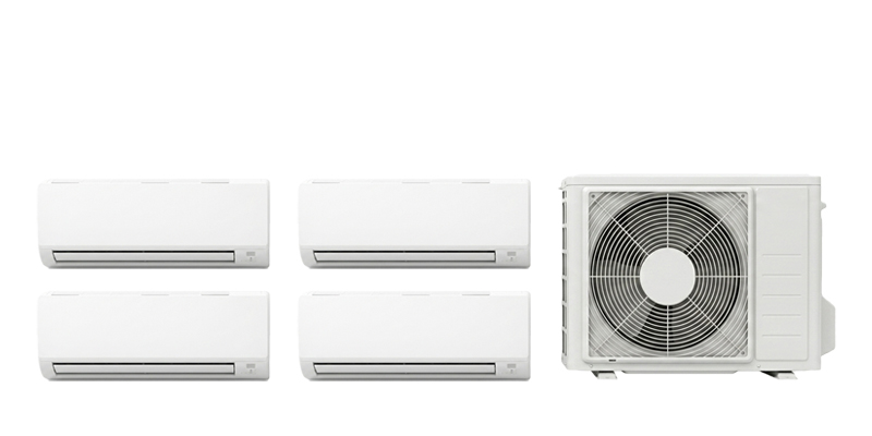 System 4 aircon — 1 outdoor unit with 4 indoor units
